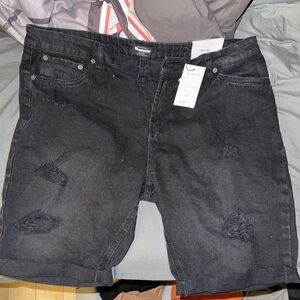 Bluenotes Black Jean Shorts Distressed Cut-Off Style